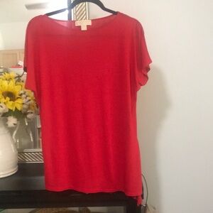 Michael Kors Red Relaxed Blouse Tunic